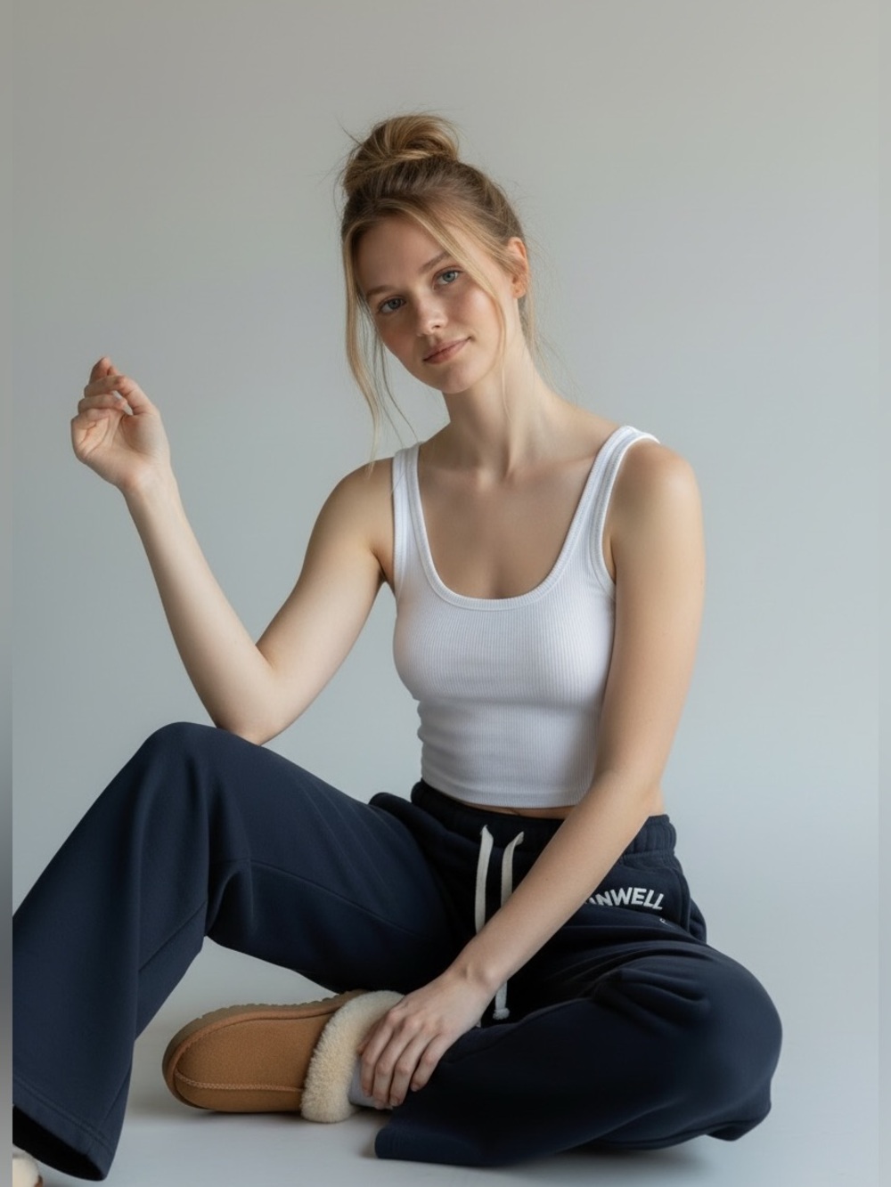 Unwell Wide Leg Navy Drawstring Lounge Pants
